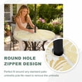 thumbnail image 4 of Round Outdoor Tablecloth with Umbrella Hole and Zipper, Yellow Palm Tree Tablecloth with Elastic Waterproof, Summer Tropical Plants Leaves Vintage Flowers Patio Table Covers for 55" - 60" Tables, 4 of 9