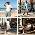 thumbnail image 7 of Cargo Shorts for Men Outdoor Work Athletic Walking Shorts Summer Hiking Fit Casual Shorts with Multi Pockets Khaki 5XL, 7 of 7