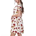 thumbnail image 2 of Kdxio Robe T-Shirt Décontractée à Imprimé Champignon Rouge pour Femmes, Manches Courtes d'Été avec Poches, 2 of 6