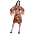 thumbnail image 2 of Moomaya Printed Womens Kimono Sleeve Robes Satin Silk Getting Ready Bridal Robe Coverup, 2 of 7