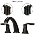 thumbnail image 5 of Bathroom Sink Faucet, 8 inch 3 Hole 2 Handle Widespread Faucet with Stainless Steel Pop Up Drain and Hose, 5 of 7