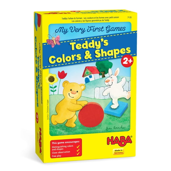 HABA My Very First Games � Teddy�s Colors & Shapes Educational Games & Toddler Activities with Wooden Pieces for Learning Colors, Shapes & Turn-Taking