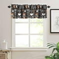 thumbnail image 4 of Coffee Valance Curtains Black White Brown Cups Text Graffiti Modern Decoration Window Treatments for Bedroom Kitchen Living Room Office 54x18inch, 4 of 6