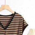 thumbnail image 6 of Women's V-Neck Sleeveless Tee - Breathable Striped Summer Top, Plus Size Loose Fit (XL-8XL, 10 Colors) | Yubnlvae (Coffee | 6XL), 6 of 8