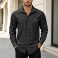 thumbnail image 2 of Cmfcve Button Down Shirts for Men Long Sleeve Solid Office Work Tops Lapel Collar Casual Loose Fit Classic Shirts, 2 of 7