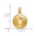 thumbnail image 5 of Auriga Fine Jewelry 14K Yellow Gold 2-D Engravable Soccer Ball Charm for Women (Length - 13 mm, Width - 13 mm), 5 of 6