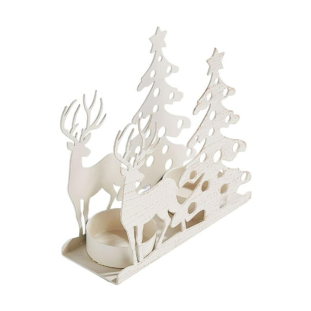Candelabro de Navidad Centro de mesa Candelabro para celebraciones de festivales Fiesta Cocina Decoración del hogar Estilo alce Macarena