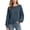 Navy, variant on Women's Boat Neck Sweaters Ribbed Striped Batwing Long Sleeve Loose Knit Pullovers for Fall Winter Street Casual Daily Wear