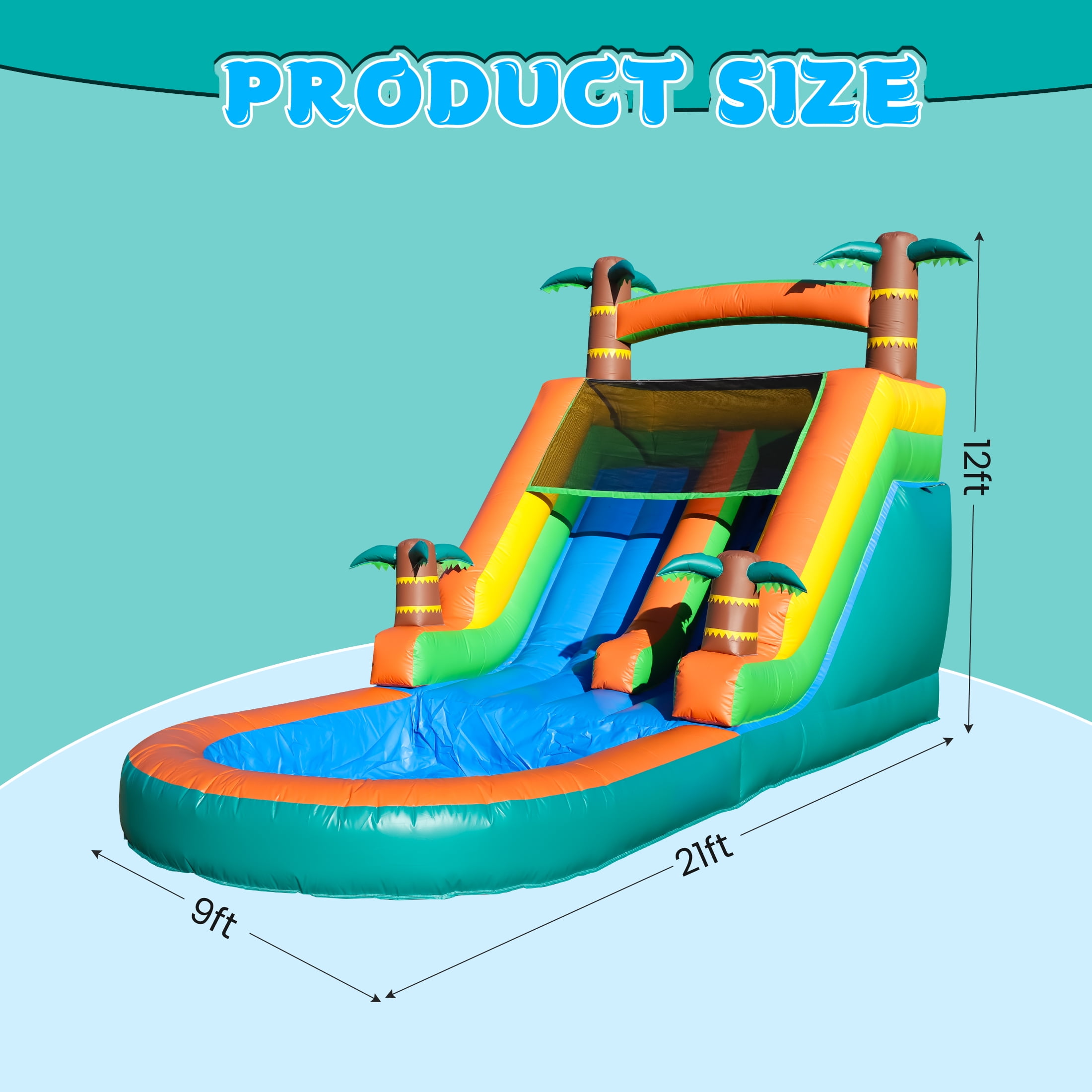 Relunch 21FT(L) Commercial Water Slide for Adults Kids, Heavy Duty PVC Inflatable Water Slide Backyard with Blower, 21x9x12FT