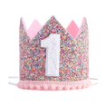 thumbnail image 1 of Sombrero de corona de fiesta de feliz cumpleaños, Número 1, diadema, sombrero, primer niño, niña, Baby Shower, suministros de decoración de fiesta de cumpleaños, 1 of 4
