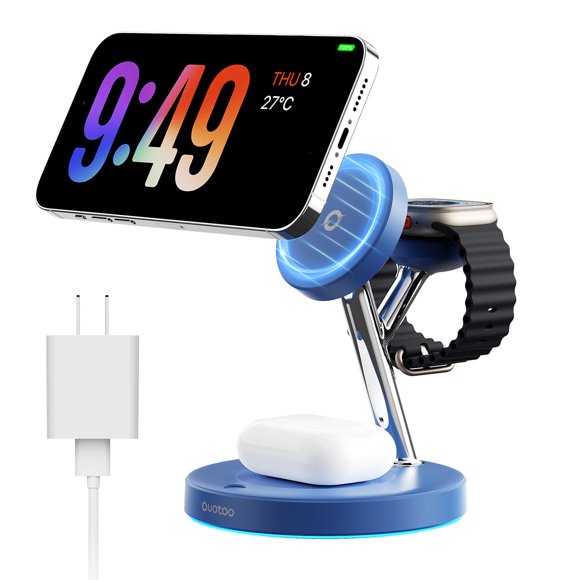 Estación de carga Ouotoo 3 en 1 MagSafe de carga rápida de 20 W