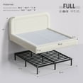 thumbnail image 5 of EnHomee Full Size Cloud Bed Frame with Headboard Boucle Bed Frame with Rounded Corner, White, 5 of 7
