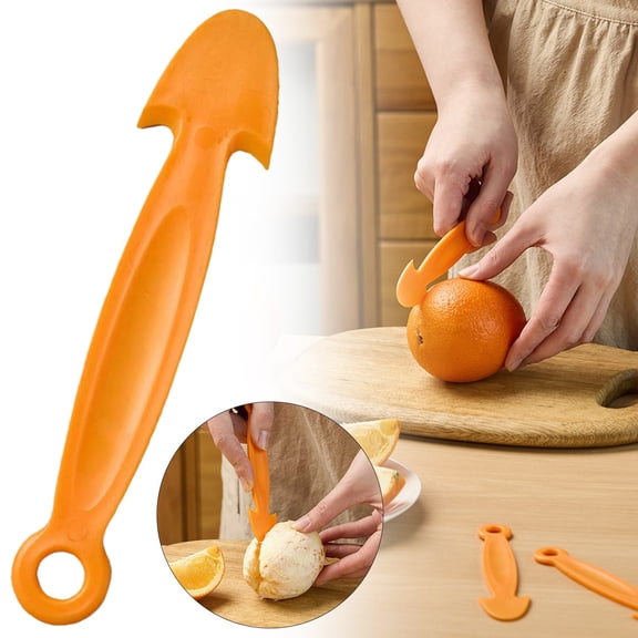 SomWiBe Orange Peeler Tool Portable Citrus Skin Remover for Travel Kitchen Picnic, Ergonomic Plastic 1 Pc
