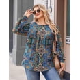 thumbnail image 3 of Zeagoo Womens Plus Size Tops Long Sleeve T-Shirts Crew Neck Flowy Tunic Fall Casual Loose Blouse, 3 of 4