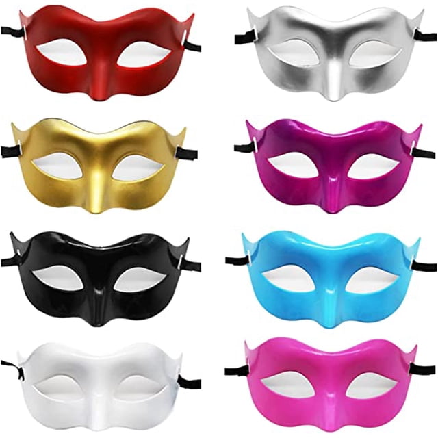 Máscaras venecianas liwang de 8 piezas para hombres con bandas de goma para carnaval