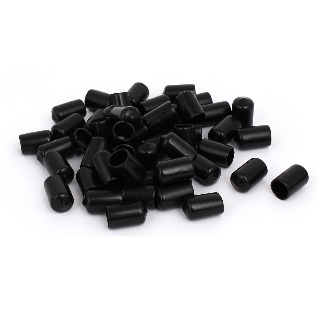 12mm Inner Dia Rubber Hose End Cap Screw Thread Protector Cover Black