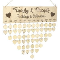 1 Set Birthday Board Calendar Family Wall Calendar Birthday Celebration Reminder Hanging Wooden Letter Board for Mom and Dad