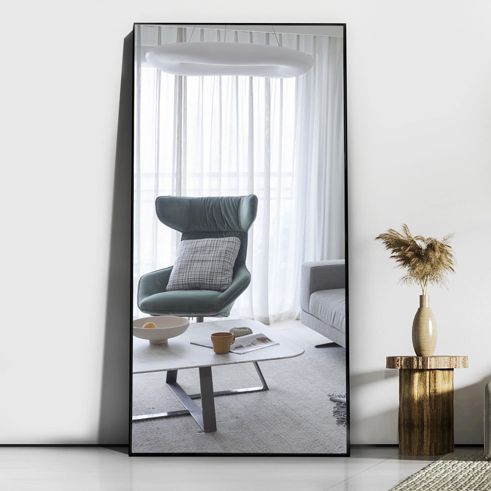 CONGUILIAO 65" × 24" Mirror Full Length Mirror Floor Mirror Full length Standing Mirror Large Rectangle Leaner Mirror Full Body Black Mirror