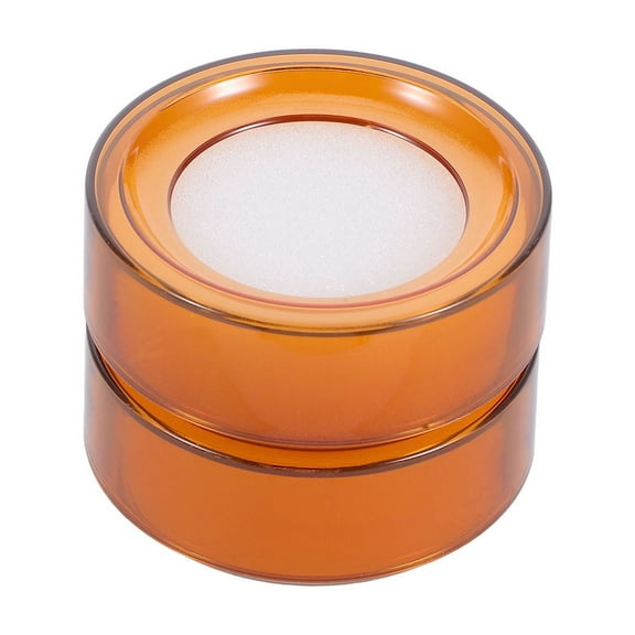 DEMACRIO 2Pcs Orange Plastic Sponge Round Finger Moistener for Money Counting Office Work