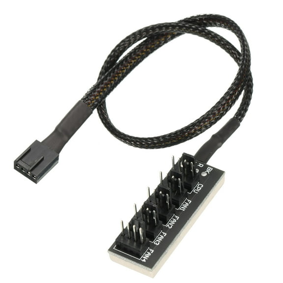 Uxcell Motherboard PWM Fan Splitter Cable 4 Pin 5 Way PC CPU Cooling Fan Extension Cable for Computer Cooler Fans