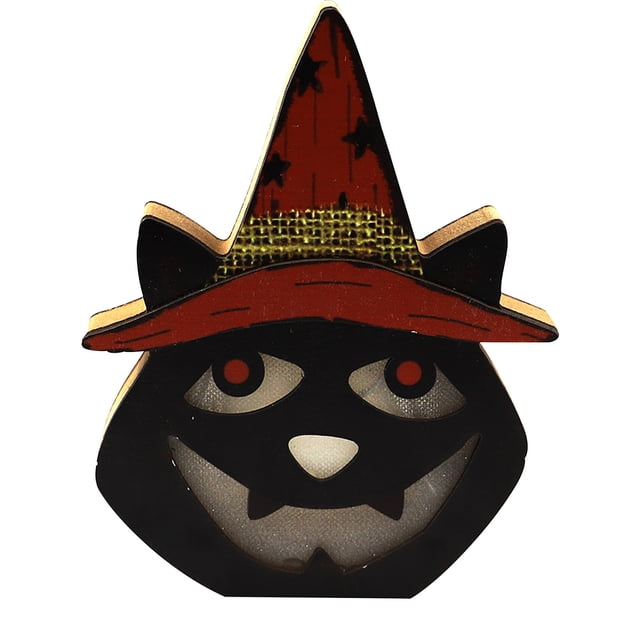 Fiudx Artículos en oferta con ofertas flash Adornos de madera para el festival de linternas de Halloween, decoración para disfraces