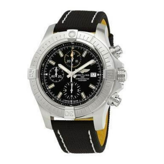 Breitling A13317101B1X1 Avenger Chronograph Black Dial Men's Military Leather Chronograph Watch