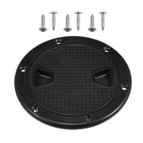 Unique Bargains 1 Pcs 4 Inch Boat Inspection Deck Plate Hatch Marine W/ Detachable Cover Water Tight Black