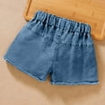 thumbnail image 4 of FNFYFH Denim Shorts for Girls Summer Elastic Waisted Shorts with Pockets Kids Short Pants,Blue, 4 of 4