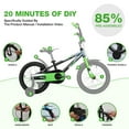 thumbnail image 3 of Hykolity Kids Bike, 16 Inch Children Bicycle for Boys & Girls Ages 4-6 Years Old, Rider Height 38-48 Inch, Sport Bike BMX Freestyle Handlebar Black Green, 3 of 7