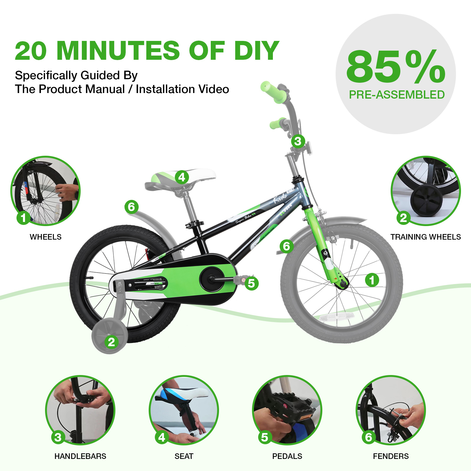 Hykolity Kids Bike 16 Inch BMX Freestyle photo 3