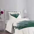 thumbnail image 5 of Ambesonne Forest Quilted Bedspread Set 2 Pcs, Coniferous Tree Design, Twin Size, Dark Green Slate Blue, 5 of 6