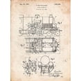 thumbnail image 2 of Borders, Cole 15x18 Black Ornate Wood Framed with Double Matting Museum Art Print Titled - PP516-Vintage Parchment Steam Train Locomotive Patent Poster, 2 of 4