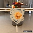thumbnail image 2 of Decorative Orange & Green Table Runner 4 Seater Table Runner (14 x 48 inch), Sequins, Roses & Tassels Table Runner, Cotton fabric Table Linen, Floral Contemporary - Orange Rosiness, 2 of 10
