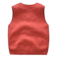 thumbnail image 3 of URMAGIC Toddler Boy Girl Winter Warm Sweater Kids Solid Color Sleeveless V-Neck Knitted Vest Comfort Sports Shirt, 3 of 5