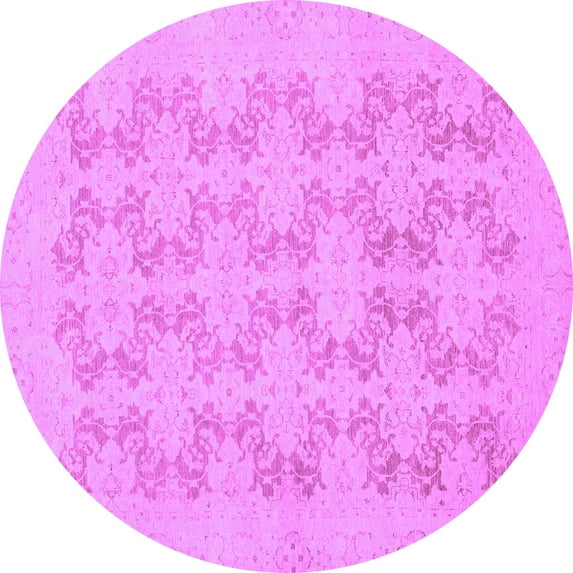 Ahgly Company Indoor Round Abstract Purple Modern Area Rugs, 5' Round
