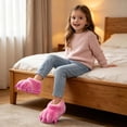 thumbnail image 5 of Kids Winter Solid Color Thickened Fleece Claw Slippers, 5 of 7