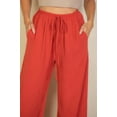 thumbnail image 4 of Saronite Drawstring Waist Wide Leg Minimalist Pants, Burnt Orange (Women's), 4 of 5
