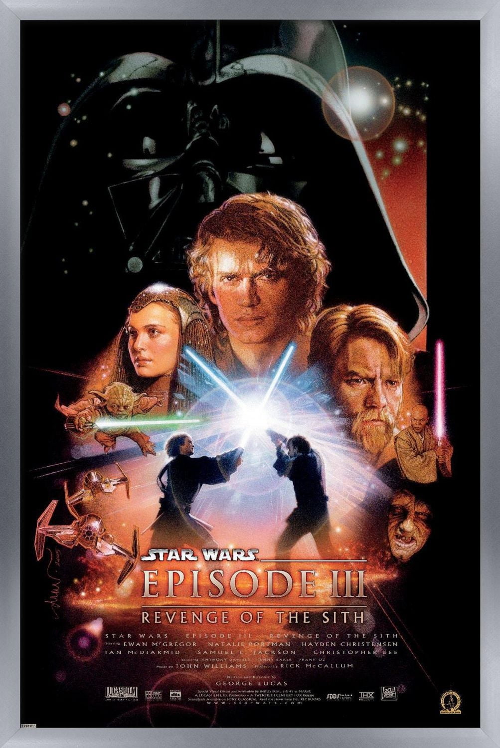24X36 Star Wars: Revenge of the Sith - One Sheet Wall Poster, 24" x 36" Framed