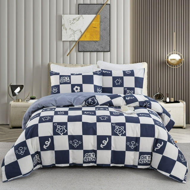 Housse de Couette Imprimée Feuilles d'Arbres Design Texturé Taille Très Grand Grand Ensemble de Housse de Couette Botanique 100 % Polyester Ensemble de Literie de Luxe