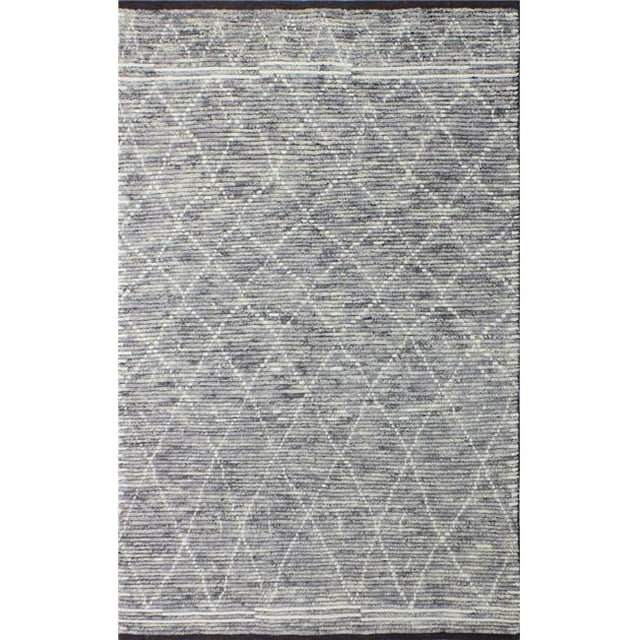 Bashian M133-GY-76X96-BN14 Bashian Marrakesh Collection Moroccan Transitional 100 Percent Wool Hand Knotted Area Rug, Grey - 7 ft. 6 in. x 9 ft. 6 in.