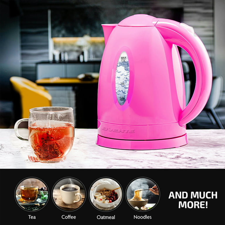 Ovente 1.7 Liter Electric Hot Water Kettle, 1100W BPA-Free Fast Heating Tea  Make