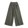 thumbnail image 4 of Women's Wide Leg Linen Pants Lounge Outfit Baggy High Waisted Pants Yoga Workout Sweatpants Straight Leg Trousers Office Dress Work Slacks Linen Cotton Blend Pants Solid Color Long Trousers Xl, 4 of 5