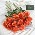 thumbnail image 3 of 16 Pcs Fake Gold Roses Artificial Flowers with Long Stems, Rose Bouquet Silk Faux Flowers for Valentines Wedding Party Vase Centerpiece Home Decor (Gold), 3 of 5