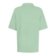 thumbnail image 6 of Soyumi Casual Short Sleeve Linen Shirts for Women, V Neck Button Down Blouse Short Sleeve Office Work Tops Vintage Vacation Tees Shirt Blouse Tops, Mint Green, 6 of 7