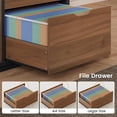 thumbnail image 5 of SEDETA 77.1" Executive Large Electric Standing Desk, Height Adjustable Sit Stand Desk with 2 Drawers, Storage Cabinet & Charging Port for Home Office, Brown, 5 of 9