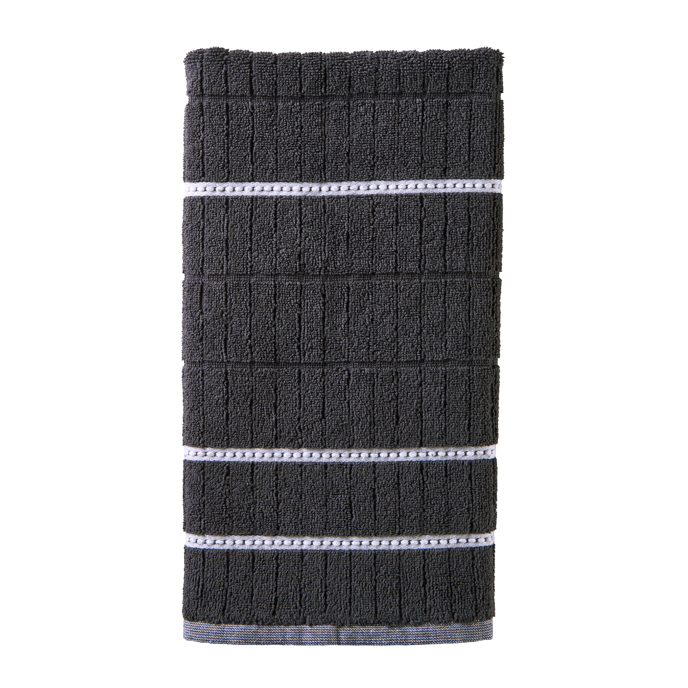 Better Homes & Gardens Soft Cotton Textured 4 Piece Bath Towel Set,Grey Shadow