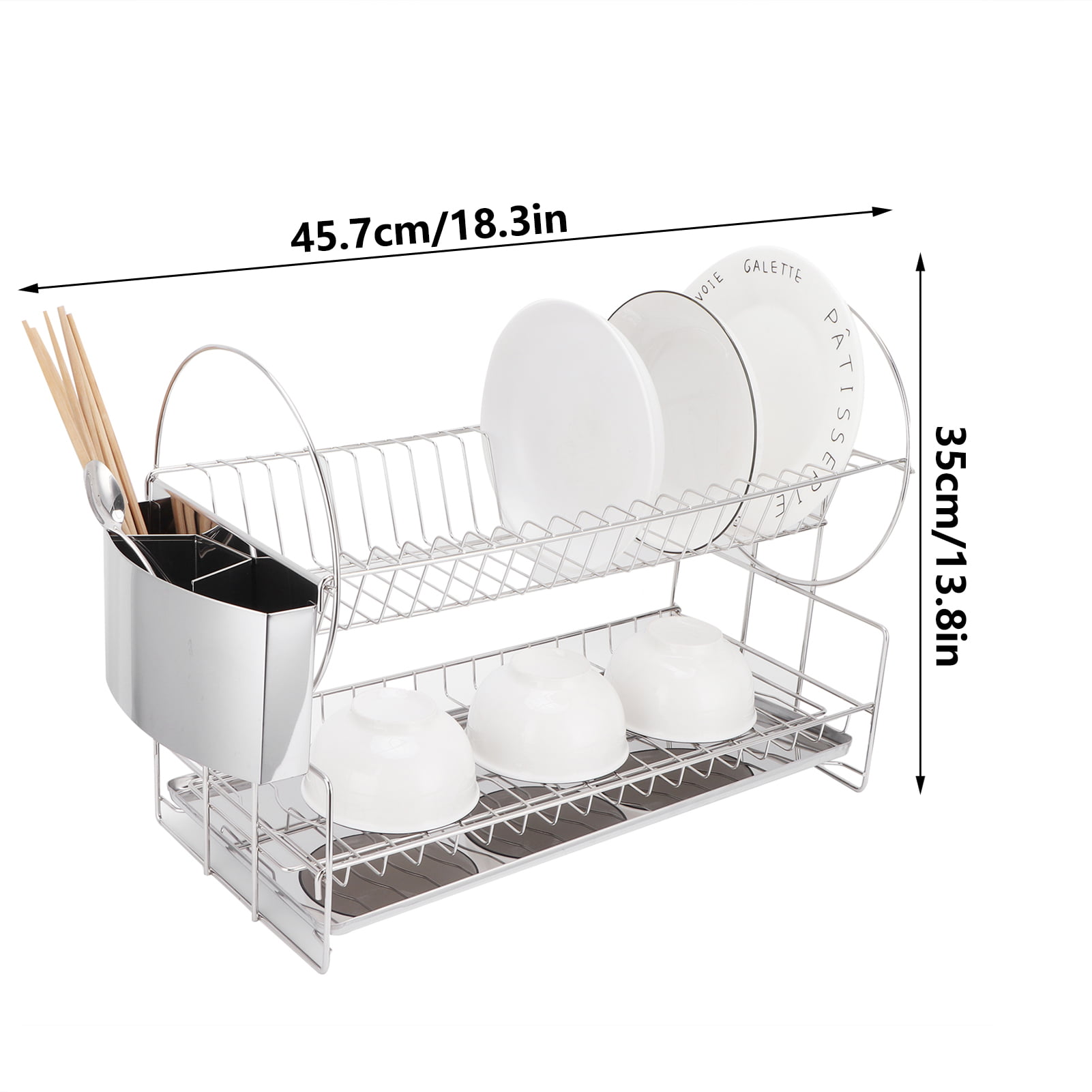 Tomorotec Never Rust Aluminum Dish Rack and Drain Board with Rose Gold
