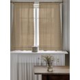 thumbnail image 4 of Brown Textured Curtains 45 Inch Length, Sheer Curtains for Bedroom Living Room Window Farmhouse Country Woven Striped Rod Pocket Voile Drapes Kitchen Curtains Small Half Window 42"x45" 2 Panels, 4 of 7