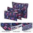 thumbnail image 4 of Unique Bargains 3 Sizes Reusable Washable Polyester Snack Bag Sandwich Bag, Leaf Pattern Black 2 Set/6Pcs, 4 of 7