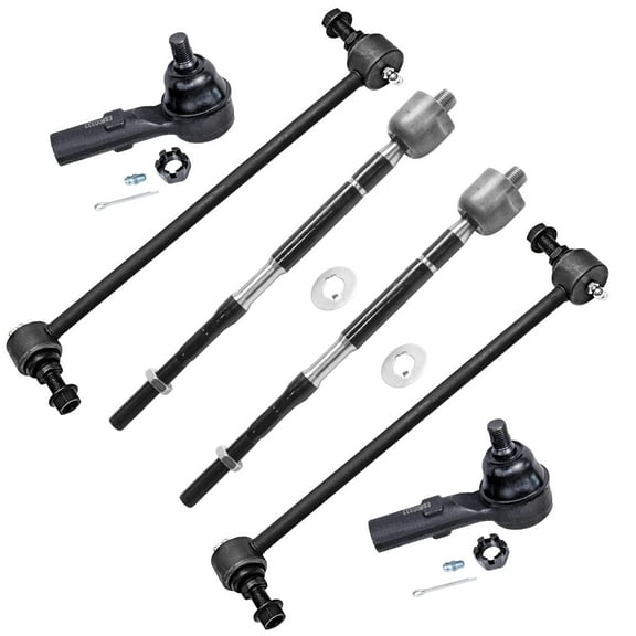 Detroit Axle - 6pc Front Suspension Kit for 2011-2017 Honda Odyssey 2 Sway Bar End Links 4 Inner and Outer Tie Rod End Links 2012 2013 2014 2015 2016 Replacement